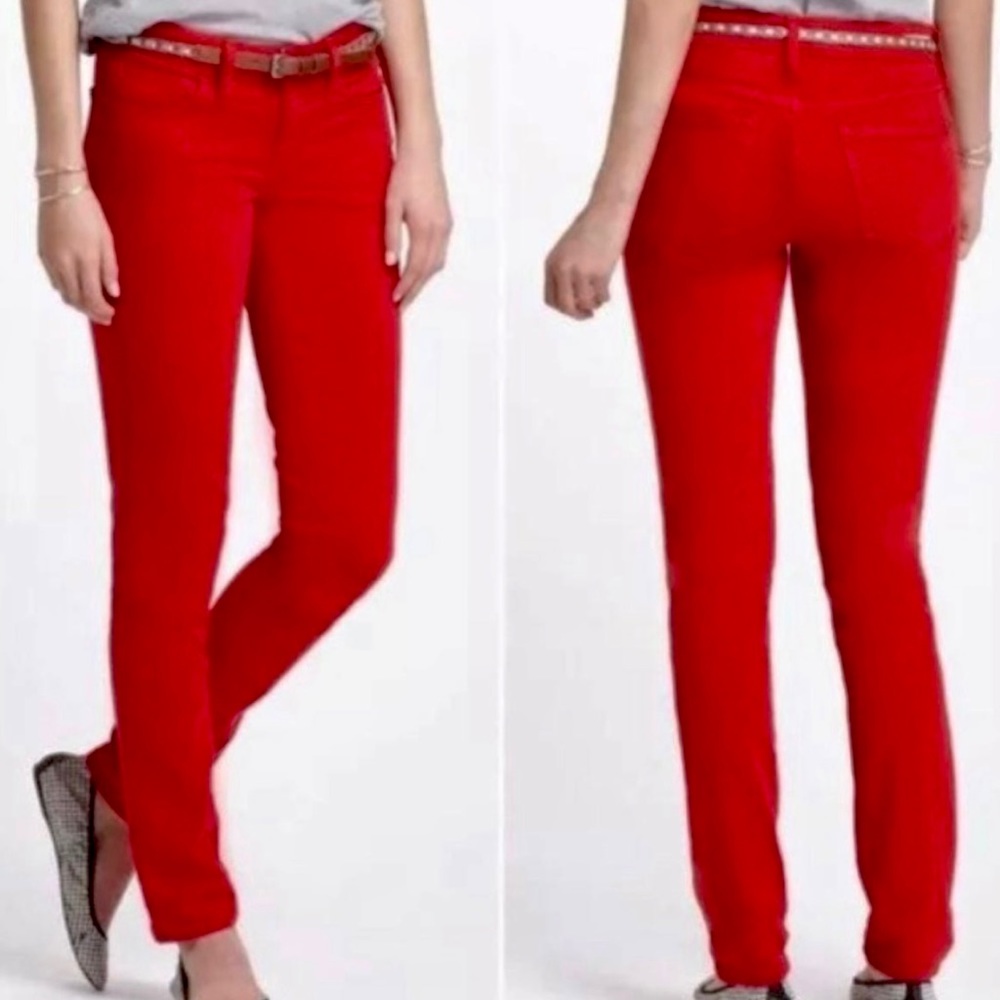 Anthropologie Pilcro & The Letterpress Red Stet Fit Denim Jeans Women’s Size 28